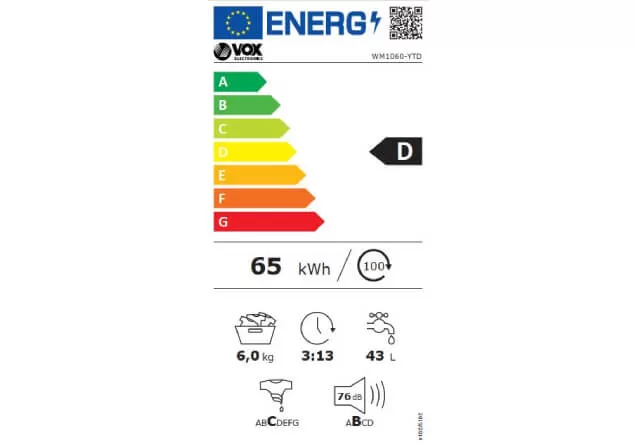 VOX WM 1260 YTD Mašina za pranje veša - Slika 2