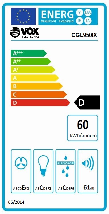 VOX CGL950IX Aspirator - Slika 2
