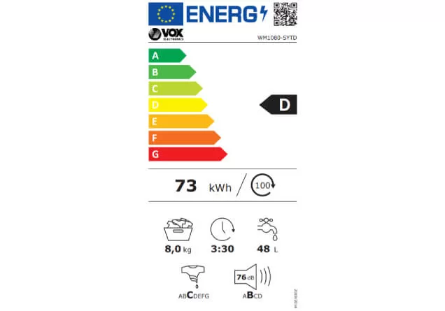 VOX WM 1080 SYTD Veš Mašina - Slika 2
