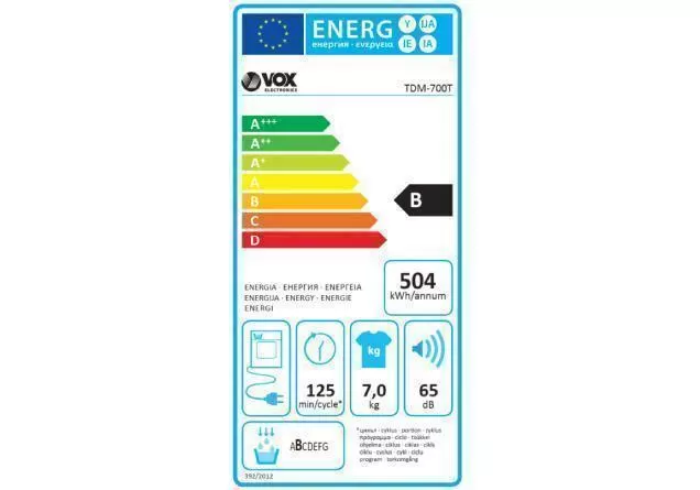 VOX TDM-700T Mašina za sušenje veša - Slika 2