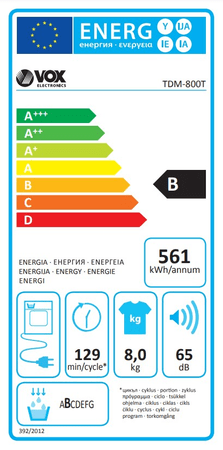 VOX TDM-800T Mašina za sušenje veša - Slika 2