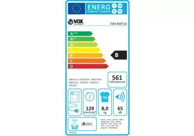 VOX TDM-800T1G Mašina za sušenje veša - Slika 2