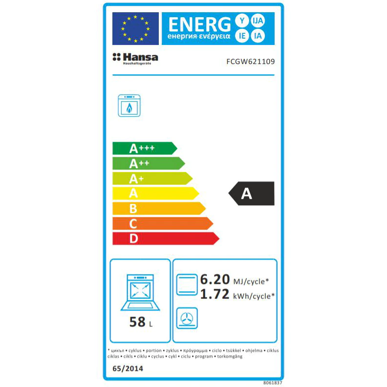 Hansa FCGW621109 plinski šporet - Slika 2
