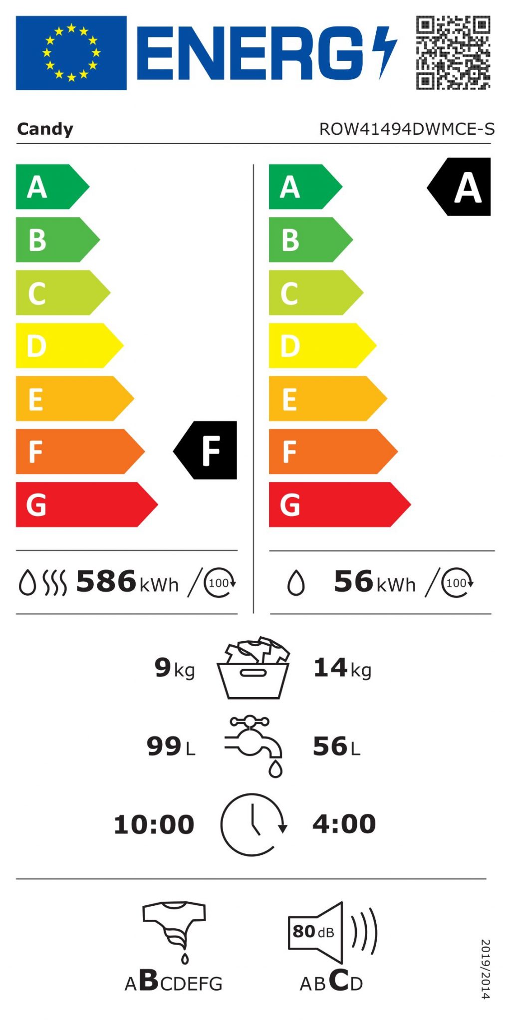 Candy ROW 41494 DWMCE-S Mašina za pranje i sušenje veša - Slika 2