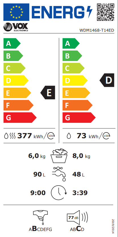 VOX WDM1468T14ED mašina za pranje i sušenje veša - Slika 2