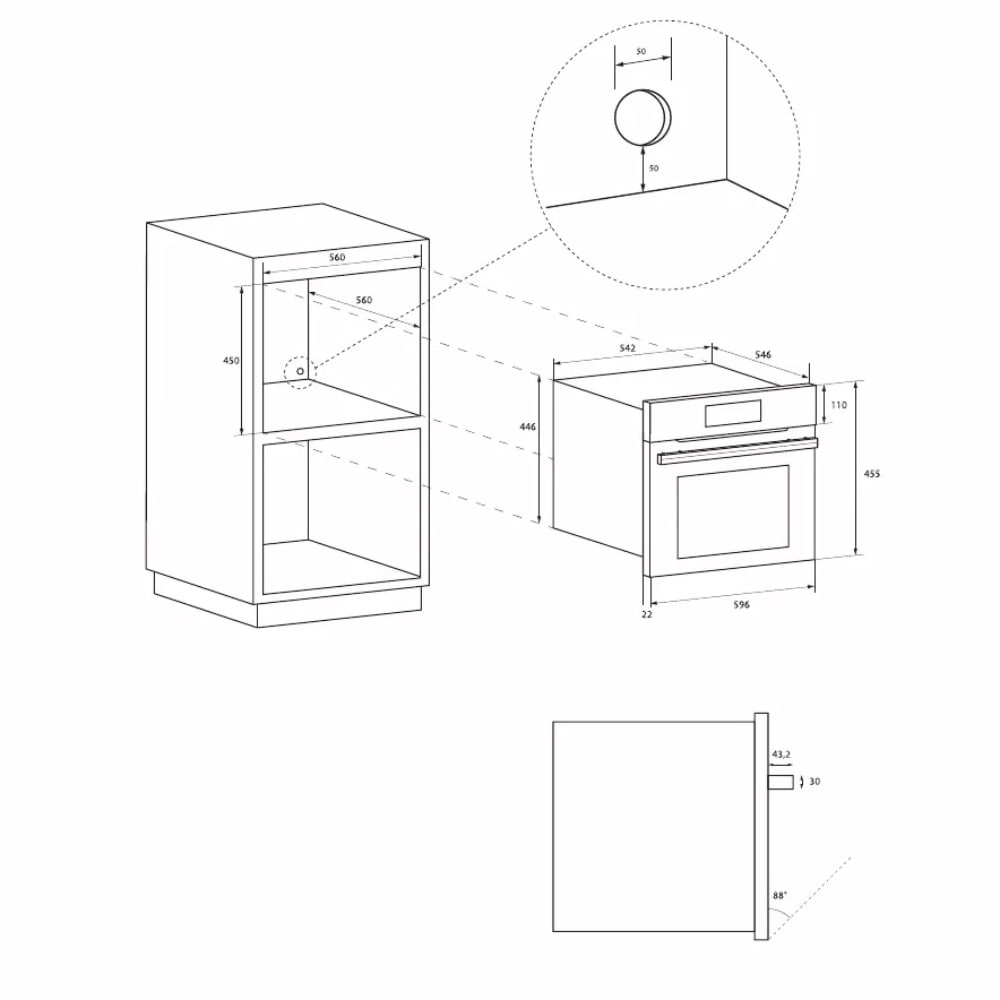 Haier HWO45NB6T0B2 Ugradna mikrotalasna rerna - Slika 2